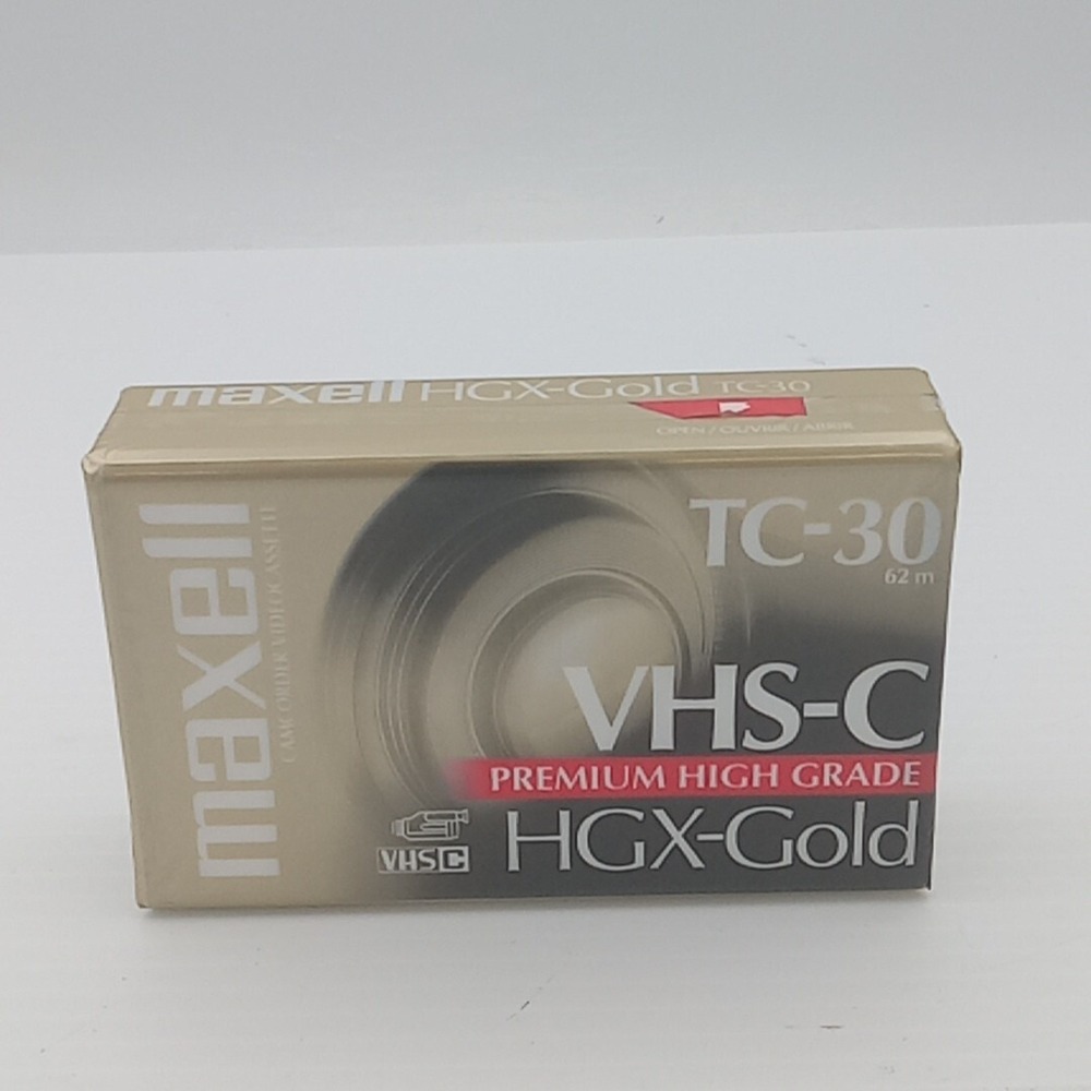 Maxell VHS-C TC-30 HGX-Gold Camcorder Blank Video Cassette Tape 62m MAX203010